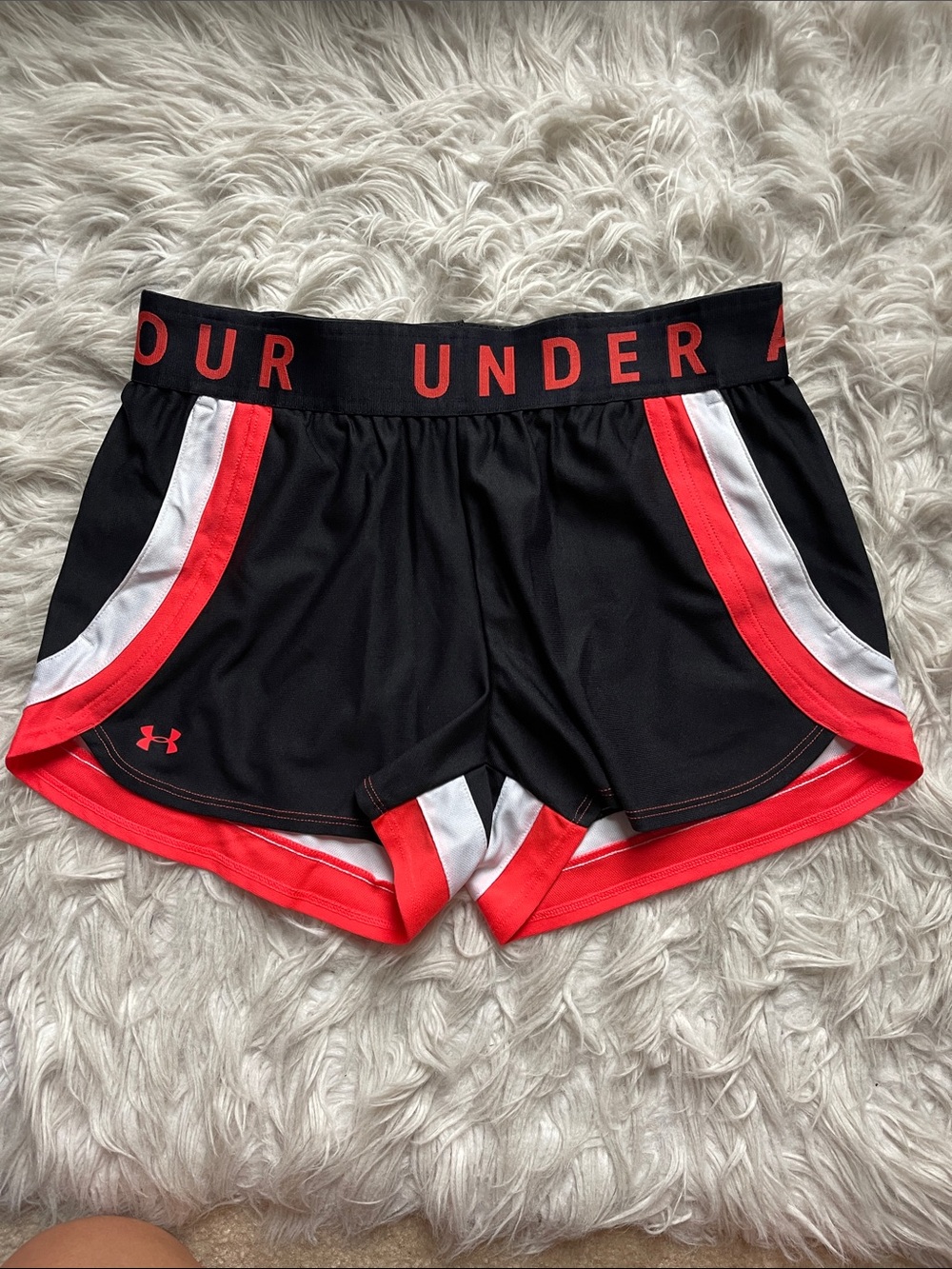 Under Armour Black Shorts with Red and White Trim